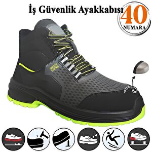 İş Ayakkabısı 40 Numara Süet Delikli Nefes Alan Çelik Burunlu İnşaatçı Tekstil Güvenlik Ayakkabı Bot