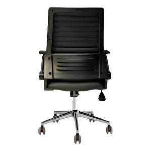 Minha Siyah Deri Ofis Çalışma Koltuğu