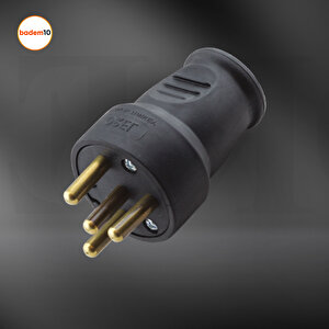 Trifaze Kauçuk Üç Fazlı Erkek Fiş 25 Amper 380 Volt Sanayi Elektriği