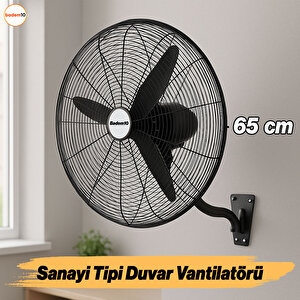 Sanayi Tipi 65 Cm 190 W Duvar Vantilatörü Endüstriyel Geniş Sessiz Duvara Monte Fan