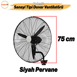 Sanayi Tipi 75 Cm 210 W Duvar Vantilatörü Endüstriyel Geniş Sessiz Duvara Monte Fan