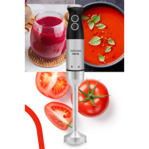 Fast Stick İnox 1500 Watt 4 Bıçaklı Paslanmaz Hazneli Çubuk El Blender Seti Gm-7205