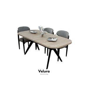 Traverten Yemek Odası Takımı (yemek Masası + 4 Adet Sandalye) 210x100 cm