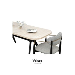 Traverten Yemek Odası Takımı (yemek Masası + 4 Adet Sandalye) 210x100 cm