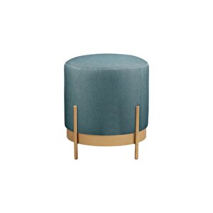 Ella Mio Puf, Metal Halkalı Puf, Makyaj Oturağı ,puf Bench Montajsız Oturak Gold Metal Ayaklı Füme