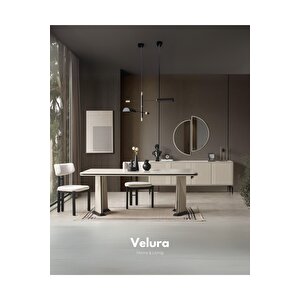 Venti Siyah Yemek Odası Takımı (yemek Masası + 4 Adet Sandalye) 210x100 cm