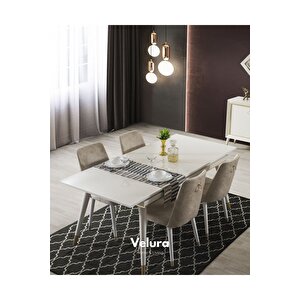 İnci Yemek Odası Takımı (yemek Masası + 4 Adet Sandalye) 210x100 cm