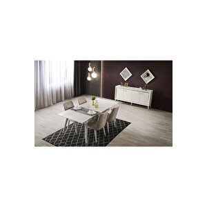 İnci Yemek Odası Takımı (yemek Masası + 4 Adet Sandalye) 210x100 cm