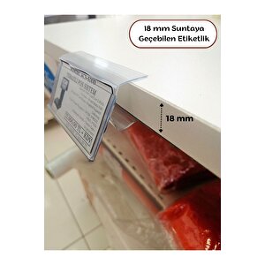 18 Mm Sunta Ve Ahşap Raflar İçin Raf Önü Fiyat Etiketlik 100 Cm - Pvc Etiketlik