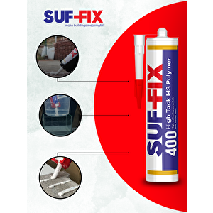 Suf-fix 400 Silikonize Akrilik Mastik 310 Ml – Boyanabilir, Beyaz