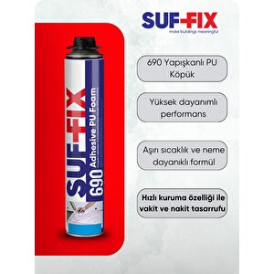 Suf-fix 690 B1 Yangın Dayanımlı Pu Montaj Köpüğü 750 Ml – Tabancalı