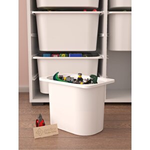 Rine 12 Sepetli Çok Amaçlı Oyuncak Dolabı Beyaz