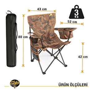 Cool Ice Taktik Kamuflaj Lüks Kamp Sandalyesi