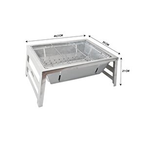 Ayaklı Katlanır Mangal+tabure+fırça+kömür+yelpaze Mangal Seti
