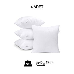 4 Adet Premium Kare Kırlent İç Yastık, 1.kalite Elyaf Ve Silikon Dolgulu, 45x45, 43x43, 30x50, 50x50, Koltuk Yastığı