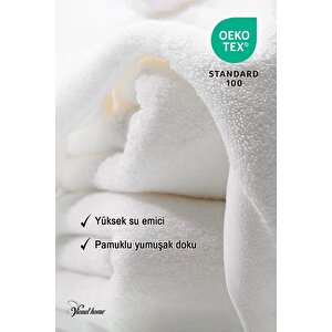 3 Adet | Pamuklu, Beyaz El Havlusu | El, Yüz, Baş Havlusu | Spa Ve Otel Havlusu (50x90 Cm)