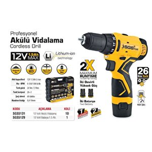 Akülü Vi̇dalama Seti̇ 12 Volt (1,5 Ah)