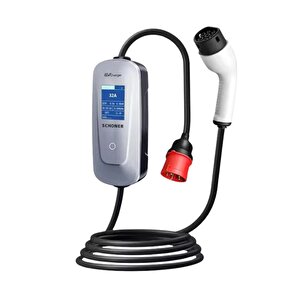 Schoner 22kw Taşınabilir Elektrikli Araç Şarj İstasyonu 5 Metre Tip2 Kablolu Wi-fi/bluetooth Mode C