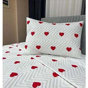 Kalpli Beyaz Yatak Örtüsü Takımı 200x240cm