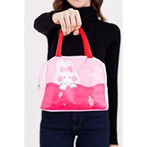 Tavşanlı Pembe Yemek Çantası 23 X 16 Cm