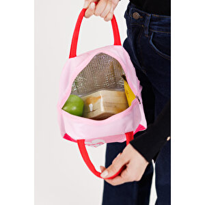 Ecrou Tavşanlı Pembe Yemek Çantası 23 X 16 Cm