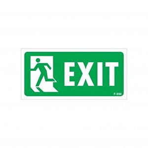 Exit Sol Uyarı Levhası 17,5x25 Kod:950