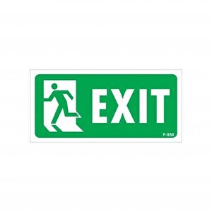 Avmdepo  Exit Sol Uyarı Levhası 17,5x25 Kod:950