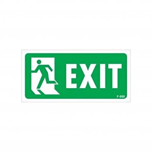 Avmdepo  Exit Sol Uyarı Levhası 17,5x25 Kod:950