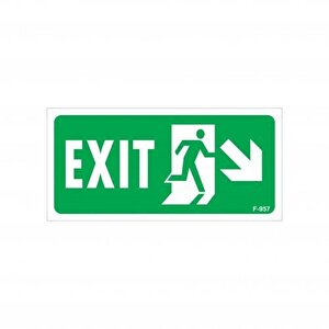 Exit Sağ Aşağı Uyarı Levhası 17,5x25 Kod:957