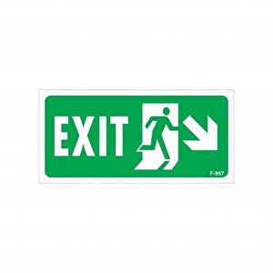 Avmdepo  Exit Sağ Aşağı Uyarı Levhası 17,5x25 Kod:957