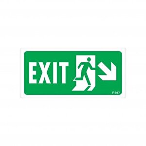 Avmdepo  Exit Sağ Aşağı Uyarı Levhası 17,5x25 Kod:957