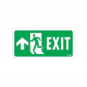 Exit Yukarı Sol Ok İşaretli Uyarı Levhası 17,5x25 Kod:956