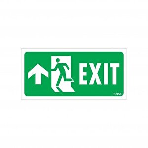 Avmdepo  Exit Yukarı Sol Ok İşaretli Uyarı Levhası 17,5x25 Kod:956
