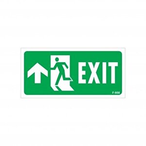 Avmdepo  Exit Yukarı Sol Ok İşaretli Uyarı Levhası 17,5x25 Kod:956