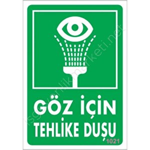 Avmdepo  Göz İçin Tehlike Duşu Uyarı Levhası 17,5x25 Kod:1021