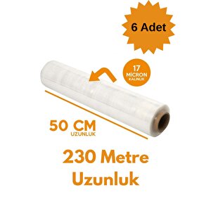 Eşya Palet Streç Film 2kg 300mt 50cm 17 Mikron 6 Adet