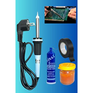 4'lü Lehim Makinası Seti 40w Havya Kalemi Tel Lehim Pastası Elektrik Bandı