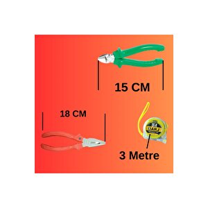 6 Parça Tamir Seti Tornavida Pense Yankeski Metre Elektrik Bandı