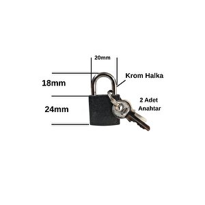 Asma Kilit Dolap Kilidi Paslanmaz Çelik Kilit 25mm 2 Anahtarlı