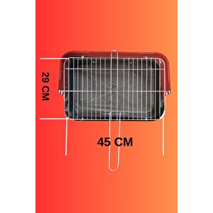 Taşınabilir Ayaklı Katlanır Izgaralı Mangal 45*29*8 Hazneli Piknik & Kamp Mangal Seti