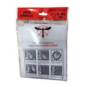 75 X 125 Cm Yapışkanlı Sineklik Tek Kanat Yapıştırma Bantlı Kapı Pencerelerin Kapanması Engellemez