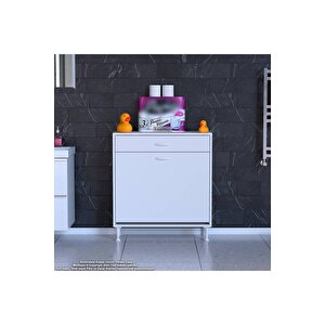 Emi̇r 85 X 88 X 32,5 Cm 2 Göz Sepetli Kirli Çamaşır Banyo Dolabı Piratik Çok Foksiyonlu Düzenleyici Dolap 85 cm