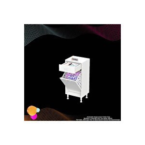 Modilayn Emi̇r 35 X 88 X 32,5 Cm’lik 1 Çekmece 1 Göz Kirli Çamaşır Sepeti, Temizlik Gereçleri İçin Şık Ve Pratik Seleli Organizatör Banyo Dolabı