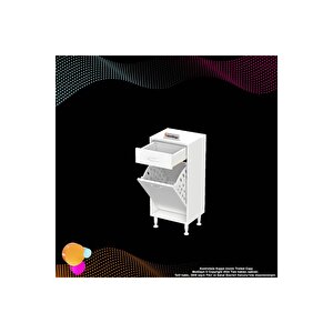 Modilayn Emi̇r 35 X 88 X 32,5 Cm’lik 1 Çekmece 1 Göz Kirli Çamaşır Sepeti, Temizlik Gereçleri İçin Şık Ve Pratik Seleli Organizatör Banyo Dolabı