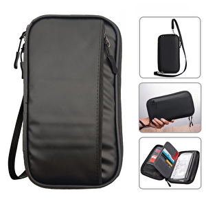Microcase Unisex Su Geçirmez Çok Amaçlı Seyehat Pasaport Çok Gözlü Organizer Çanta Al4863y
