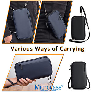 Microcase Unisex Su Geçirmez Çok Amaçlı Seyehat Pasaport Çok Gözlü Organizer Çanta Al4863y