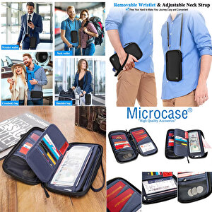 Microcase Unisex Su Geçirmez Çok Amaçlı Seyehat Pasaport Çok Gözlü Organizer Çanta Al4863y