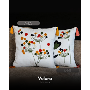 Dekoratif Kırlent & Pinterest Kırlent & Keten Kumaş - Nakış İşleme & A127-a128