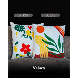 Dekoratif Kırlent & Pinterest Kırlent & Keten Kumaş - Nakış İşleme & A123-a124