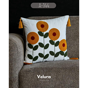 Dekoratif Kırlent & Pinterest Kırlent & Keten Kumaş - Nakış İşleme & A144